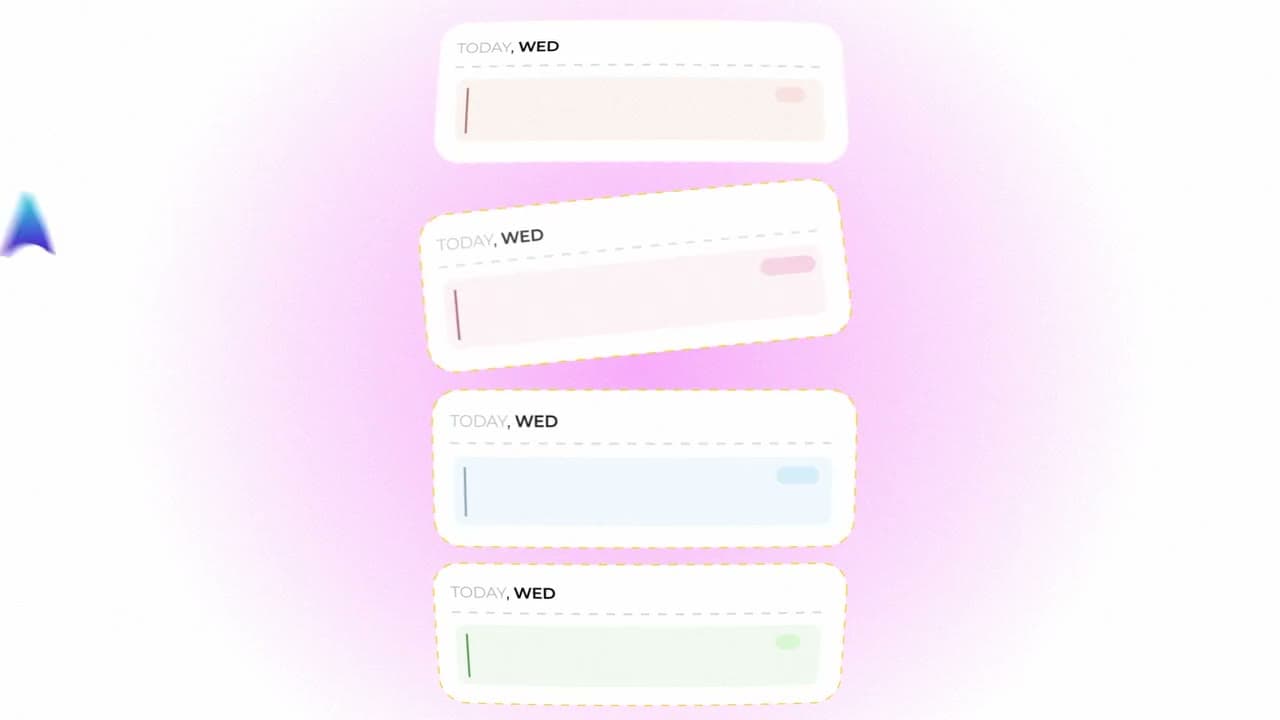 Feature motion series — soft, colourful UI animation